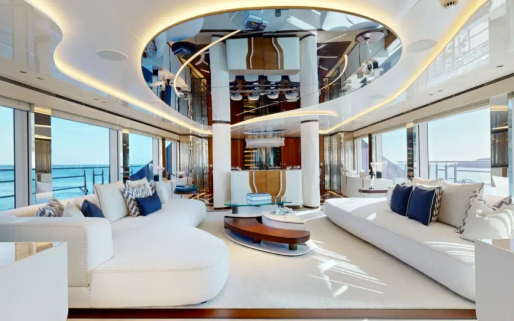 Who needs a luxury holiday when your yacht has a beach club and spa