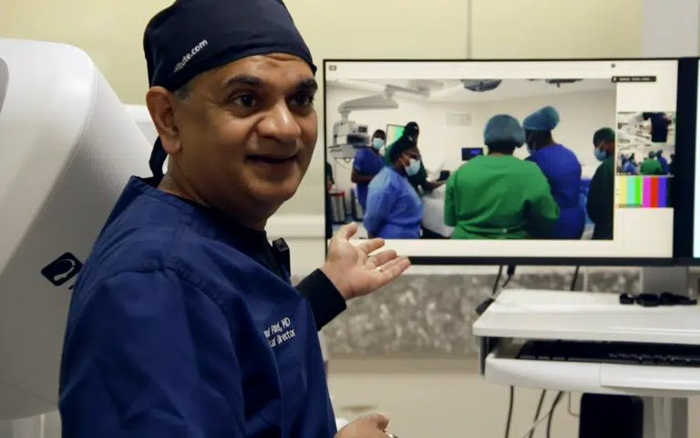 A Florida-based surgeon used a robot to remotely perform surgery on a cancer patient thousands of miles away in Angola, Africa