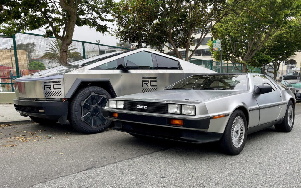 New footage shows shocking size comparison between Tesla Cybertruck and a DeLorean