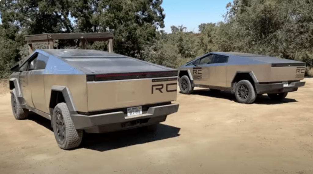 Guy stumbles across Tesla Cybertruck duo off-road testing in California park