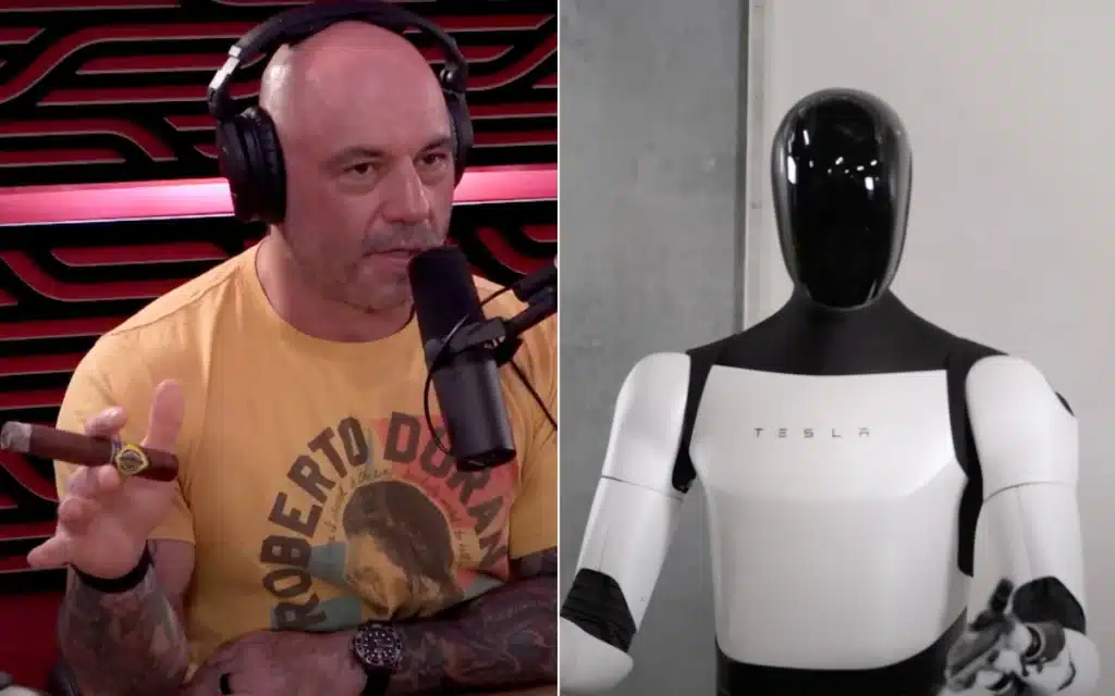 Joe Rogan stunned watching Tesla's Optimus Gen 2 robots mimic humans perfectly
