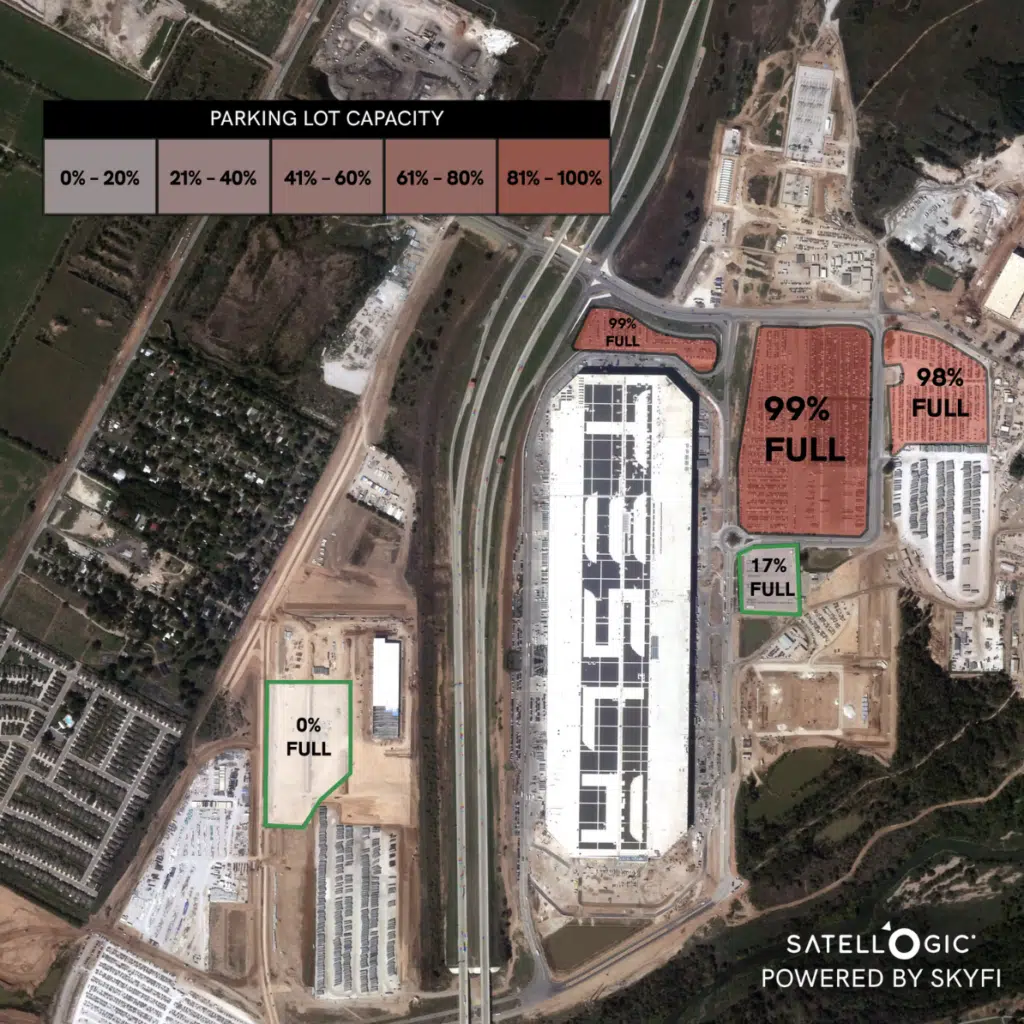 Tesla is storing so many unsold Teslas in America's parking lots you can allegedly see them from space