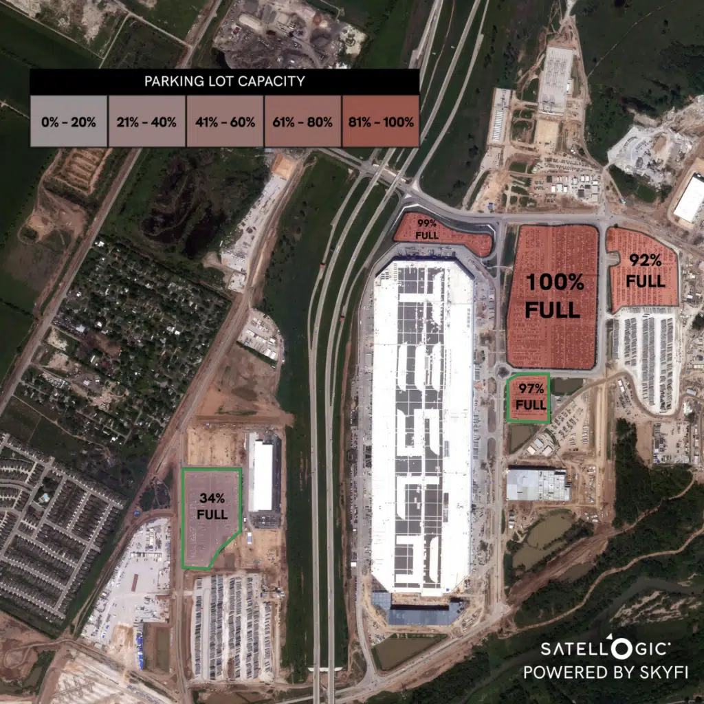 Tesla is storing so many unsold Teslas in America's parking lots you can allegedly see them from space