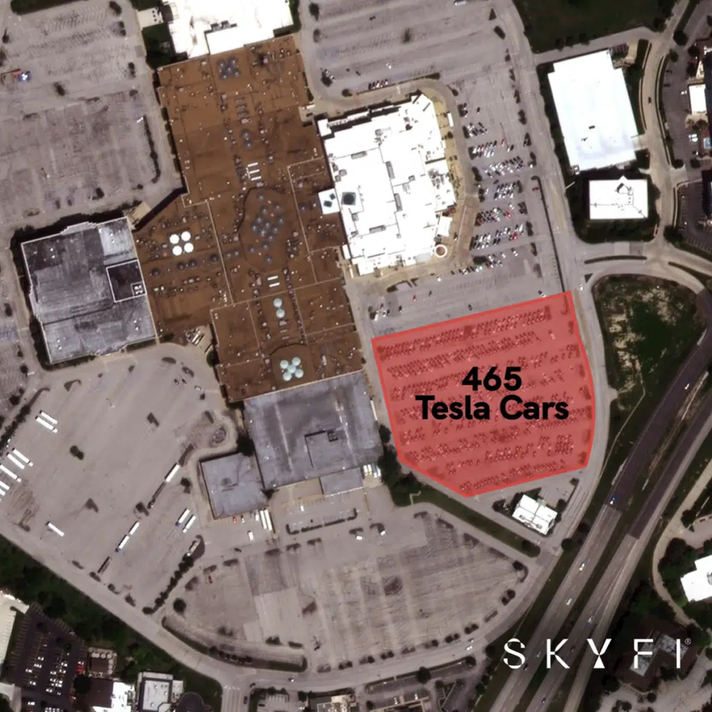 Tesla is storing so many unsold Teslas in America's parking lots you can allegedly see them from space