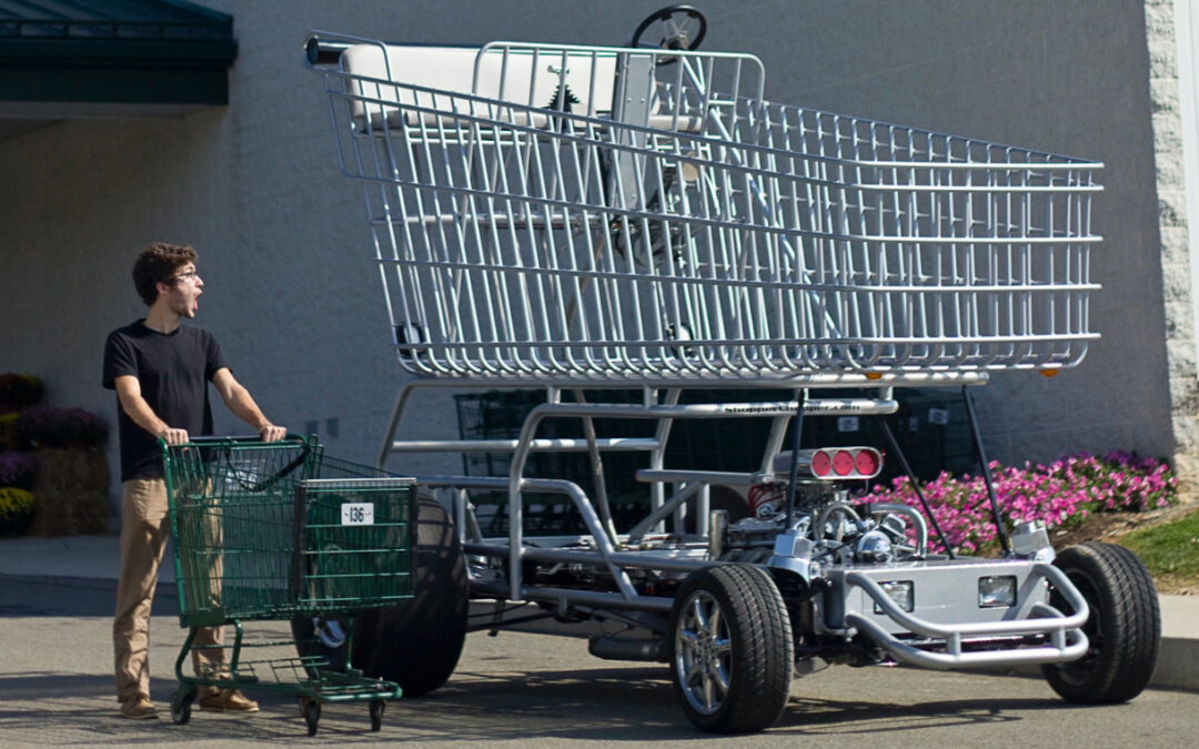 Shopper Chopper is a shopping cart converted into a hot rod