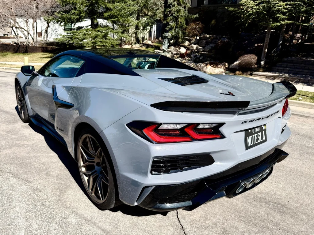 A 2024 Chevrolet Corvette Z06 with a funny license plate is up for sale after 5,000 miles, and the owner’s garage makes the message hit differently