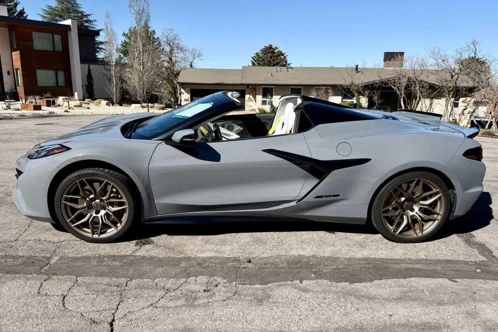 A 2024 Chevrolet Corvette Z06 with a funny license plate is up for sale after 5,000 miles, and the owner’s garage makes the message hit differently