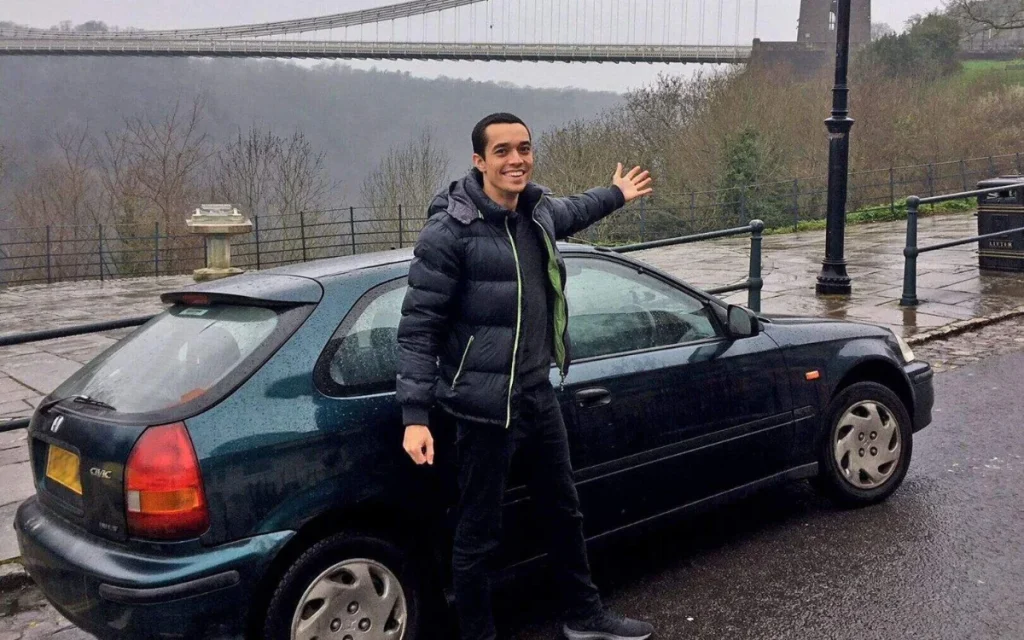UK-based Tom Church bought and insured a $100 Honda Civic after discovering it was cheaper than a London to Bristol train ticket