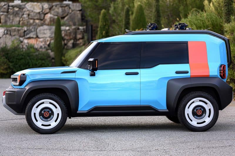 toyota compact cruiser ev from the side