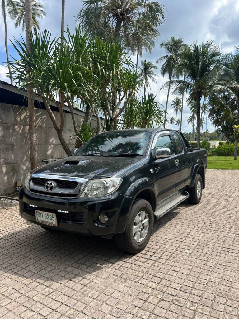 Alex Hirschi drove a Toyota Hilux while in Thailand