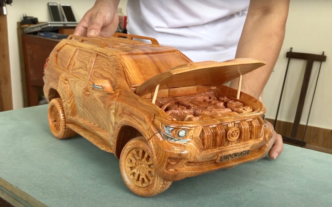 Toyota Land Cruiser Prado wooden toy car is a masterpiece