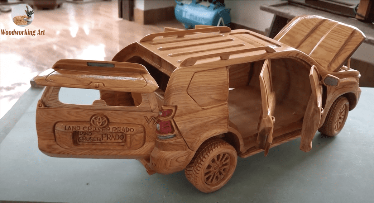 Toyota Land Cruiser Prado wooden car