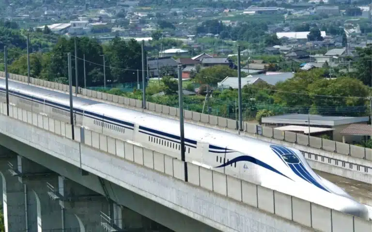 Japan's new maglev train zooming down track at 310mph leaves spectators with their jaws dropped and speechless