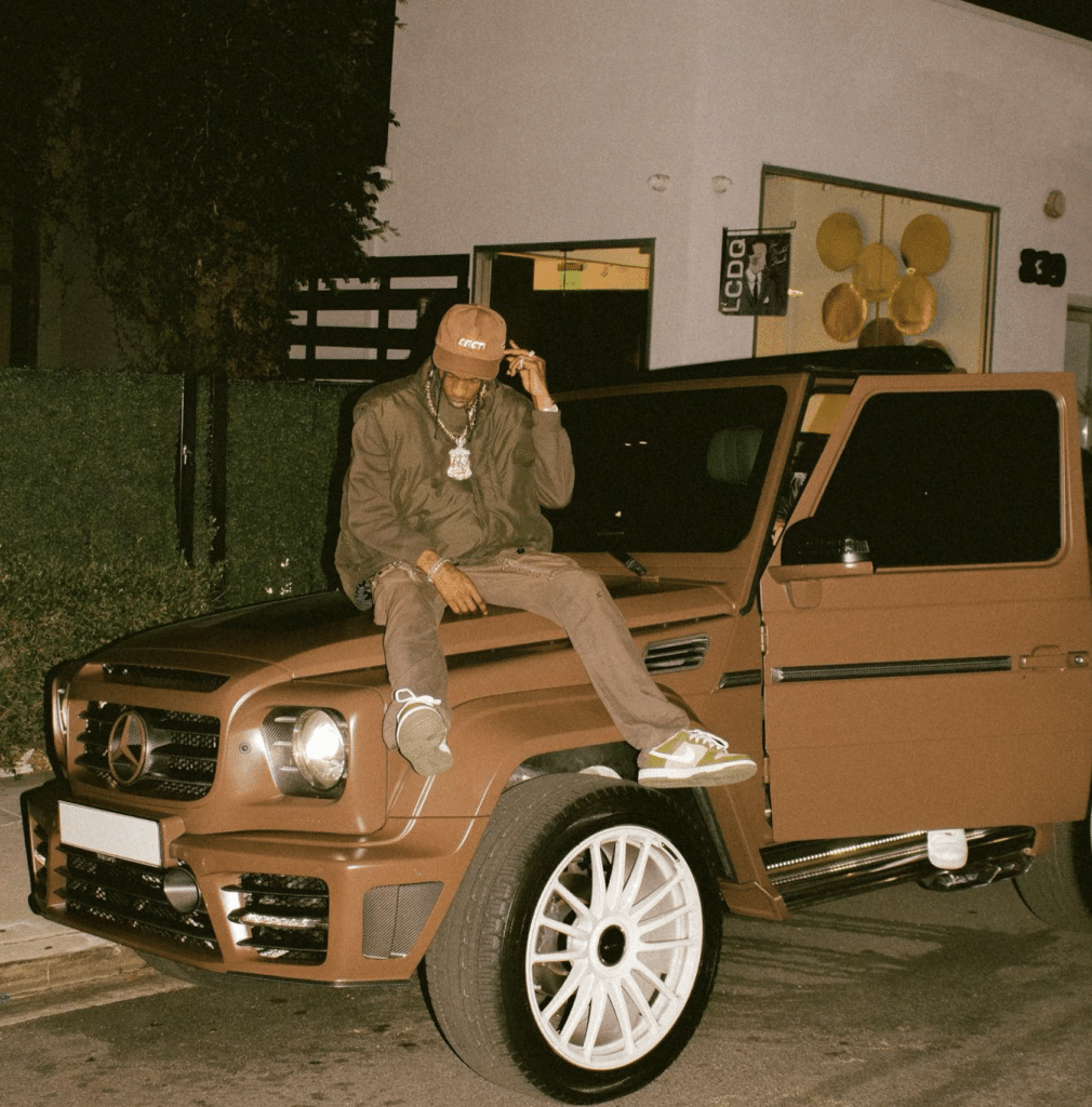 Travis Scott has such an obsession with one color he gives all his cars the same paint job