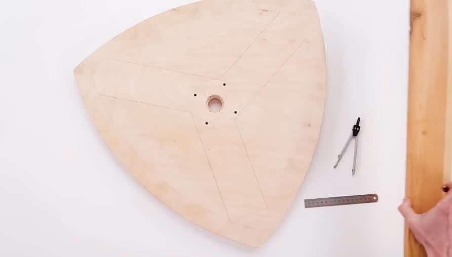 triangle wheel cut out of wood