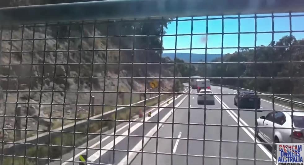 Truck's brakes fail on Australian road
