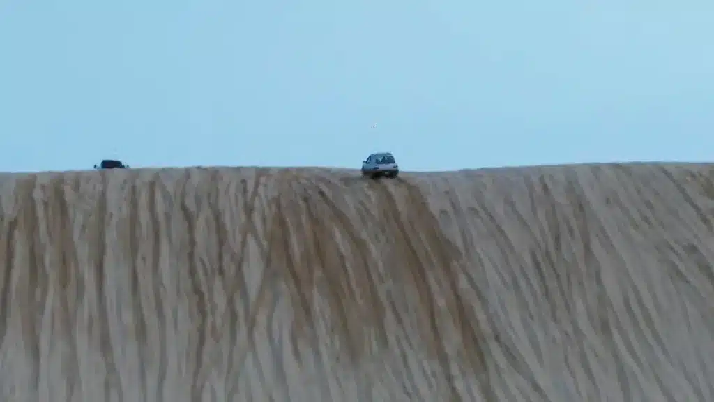 stock Subaru Forester climbs a hill that a heavy-duty truck failed at