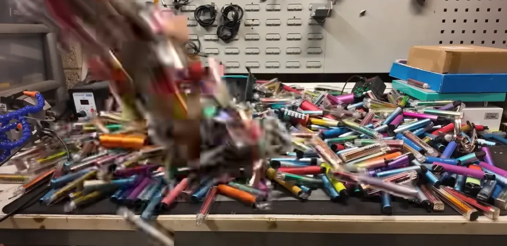 A YouTuber proves 500 discarded vapes batteries can power an entire house, revealing how much real energy we throw away in disposable devices