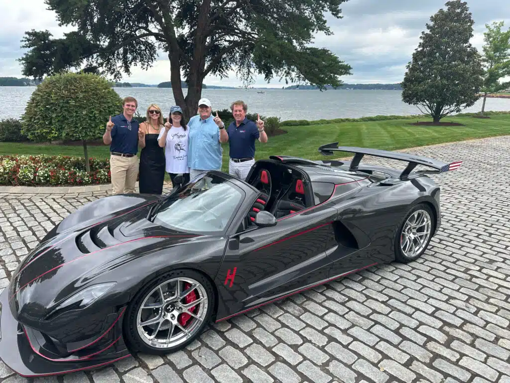 Hennessey Venom F5 Revolution Roadster for his 75th birthday