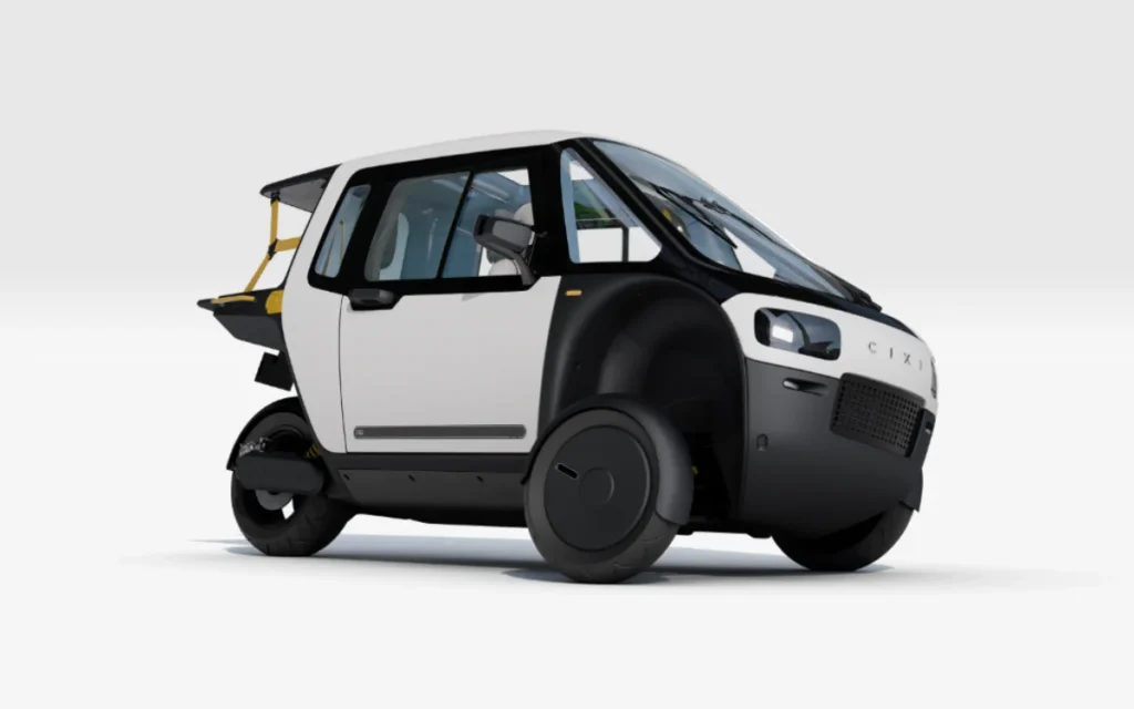 French company Cixi has created the Vigoz: a three-wheeled, chainless pedal electric car that has a top speed of 75mph and is safe for use on roads