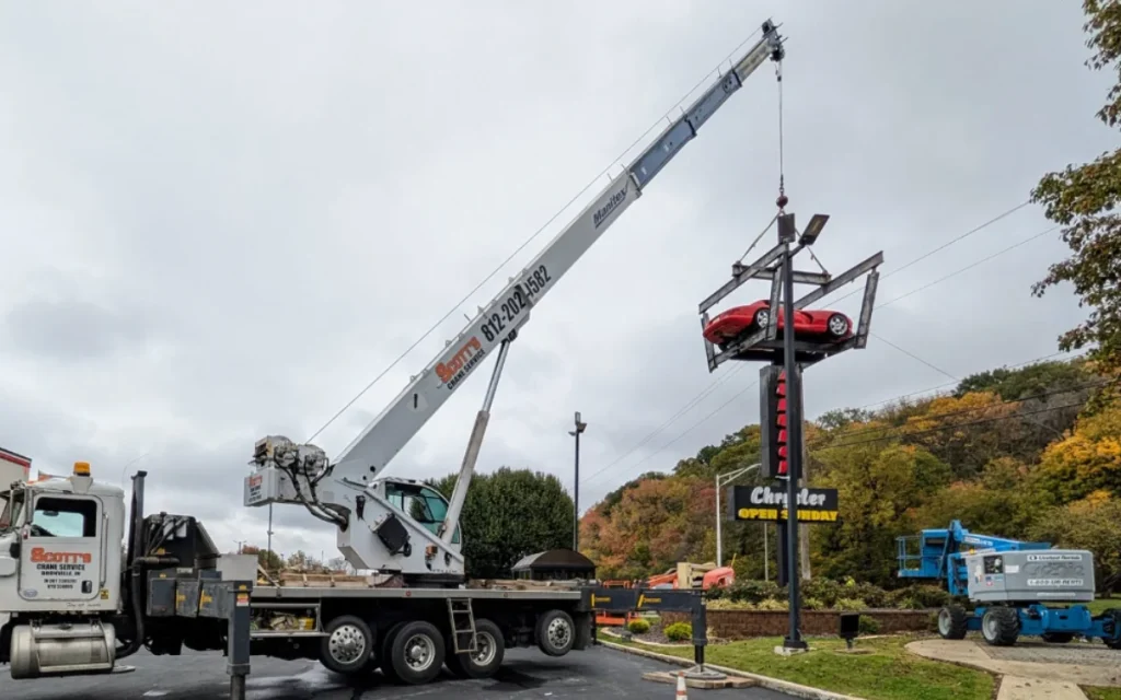 A dealership in Kentucky used a Dodge Viper RT/10 - dubbed the Viper in the Sky - as an unofficial welcome sign for years.