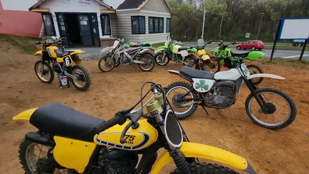 vintage bikes Yamaha in Virginia barn