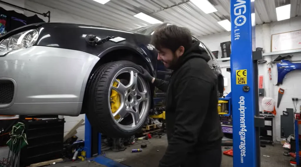 A YouTuber buys a $1,065 Volkswagen Golf to redo the disastrous build he attempted at 17, this time with the Porsche wheels and brakes he always wanted
