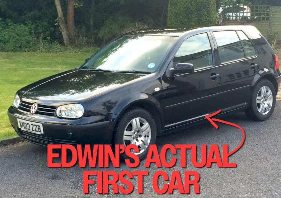 A YouTuber buys a $1,065 Volkswagen Golf to redo the disastrous build he attempted at 17, this time with the Porsche wheels and brakes he always wanted