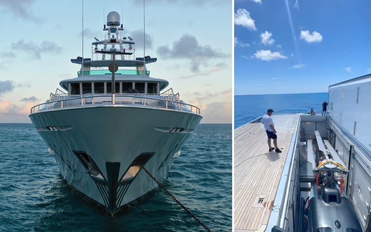 V6 superyacht has storage space beneath her deck to stow away a helicopter