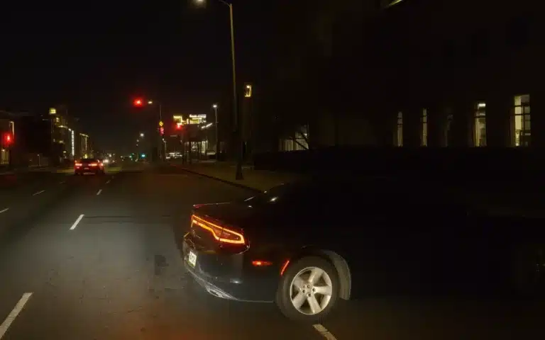 This is the moment a Waymo autonomous taxi had a lightning-fast response after a car backed into its path