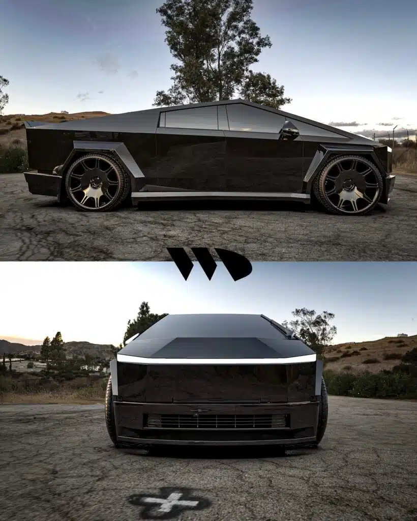 Widebody kits have made their ways to Tesla Cybertrucks to make them look like supercars