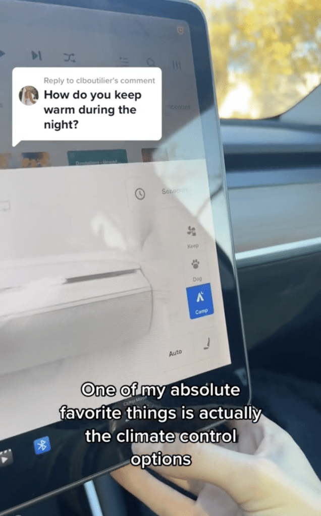 Woman sleeps in Tesla full time thanks to hidden feature