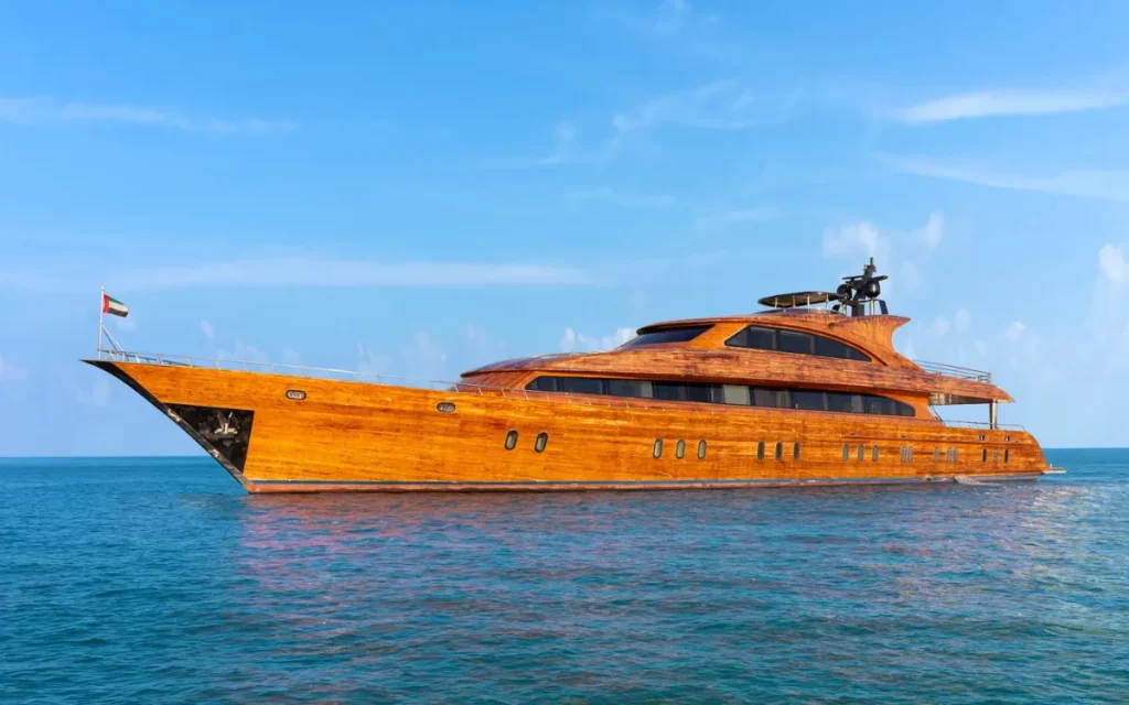 The world’s largest wooden superyacht Afra turns heads with its gleaming teak hull, Italian interiors, and vast cavernous design