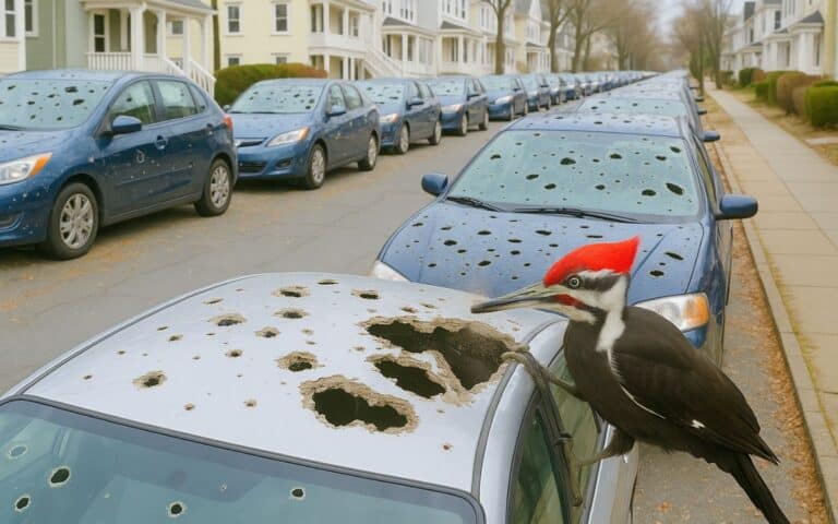 woodpecker-ravages-cars-in-Massachusetts