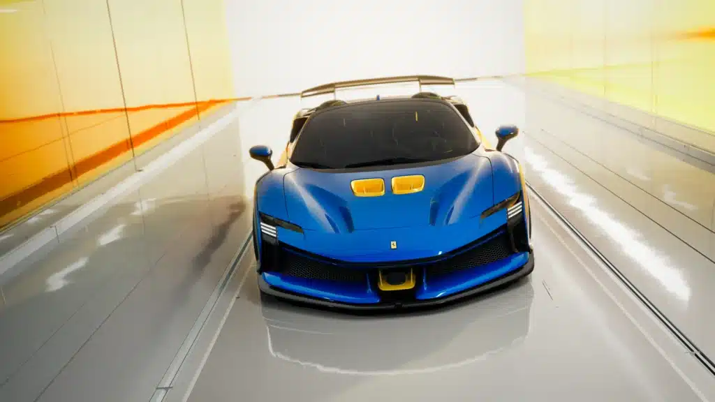 Ferrari patent reveals an auto-braking system to protect the front splitter, showing new supercar technology aimed at reducing costly road damage