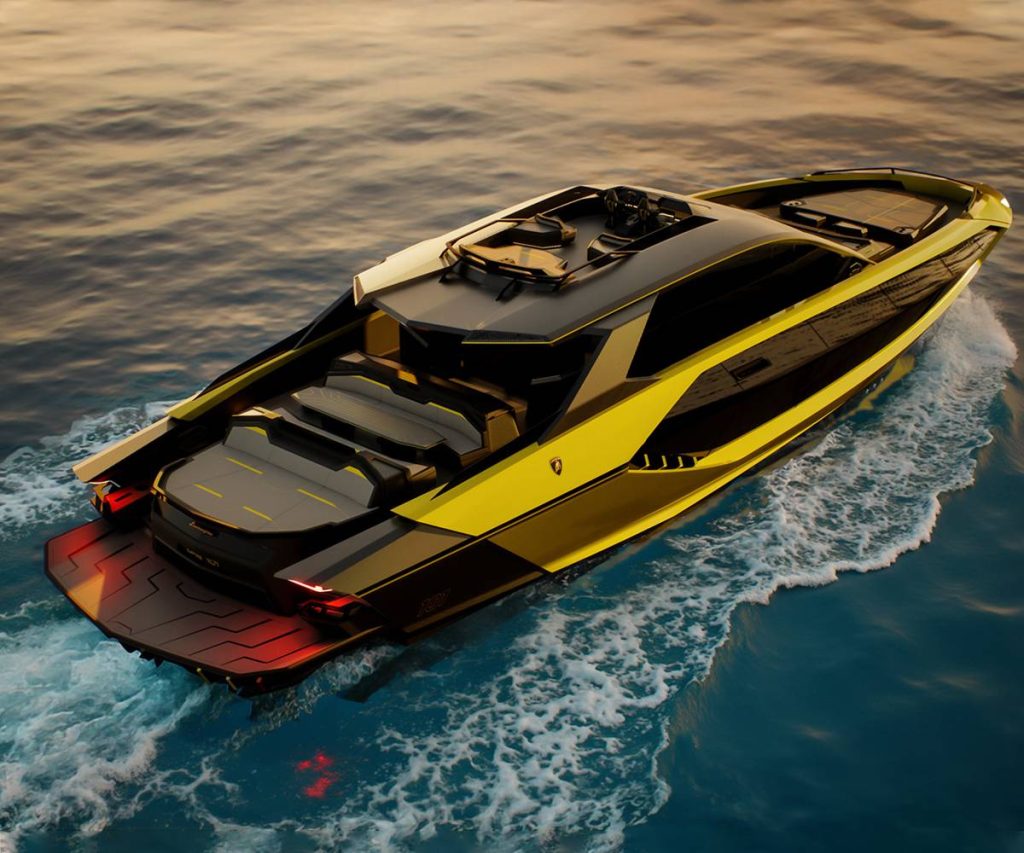 Lamborghini’s 101-ft Tecnomar yacht enters outfitting, packing triple engines and 45 knot power