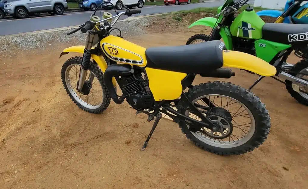 vintage bikes Yamaha in Virginia barn