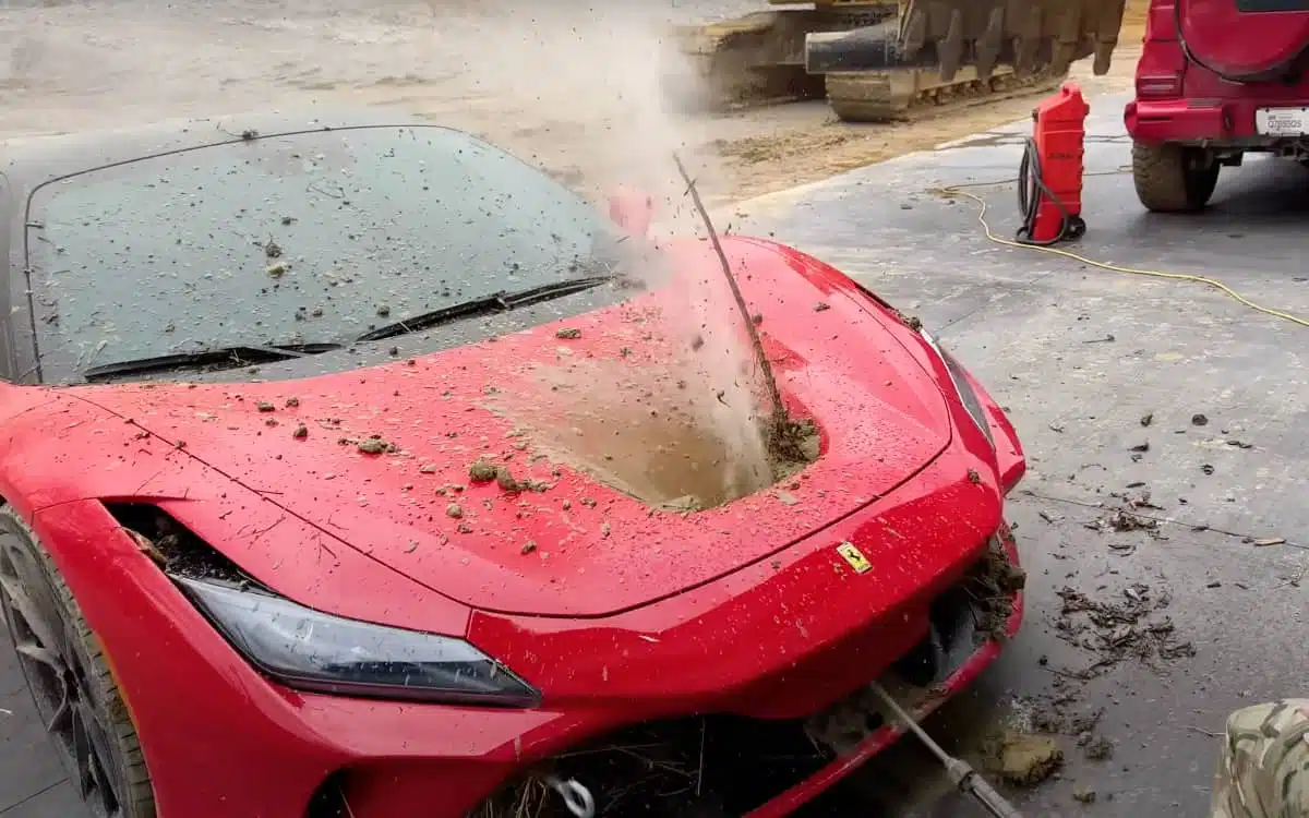 YouTuber destroys Ferrari F8