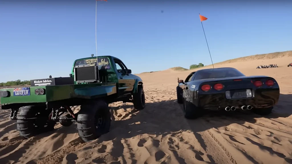 Amazing footage shows off-roading Corvette in sand dunes